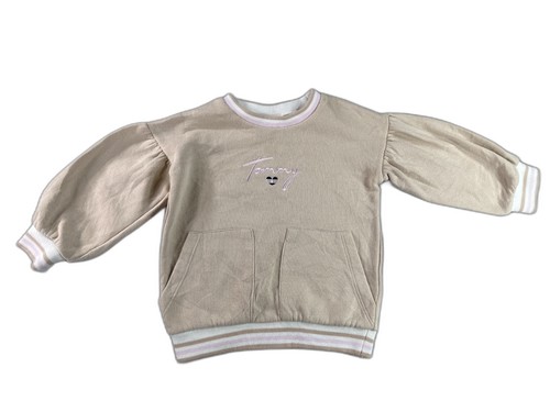 TOMMY HILFIGER vintage Sweatshirt Heart 2T Khaki Cotton Crewneck Long Sleeve Men