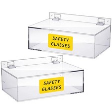 Weysat 2 Pcs Acrylic Safety Glasses Holder Dispenser Clear 