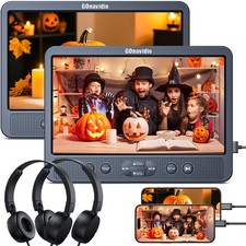 2 x 10.1'' Car Headrest DVD Player USB Rear-Seat Monitor TV SD HDMI w/ Headsets