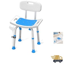 Shower Chair for Inside Shower with Removable Back, 400 lbs Heavy Duty Bath S...