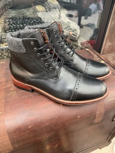 Warfield & Grand Boots Mens Size 8 Black Portola Leather Brogue Lace Up Lug Sole Warfield and Grand Boots | eBay main image 3