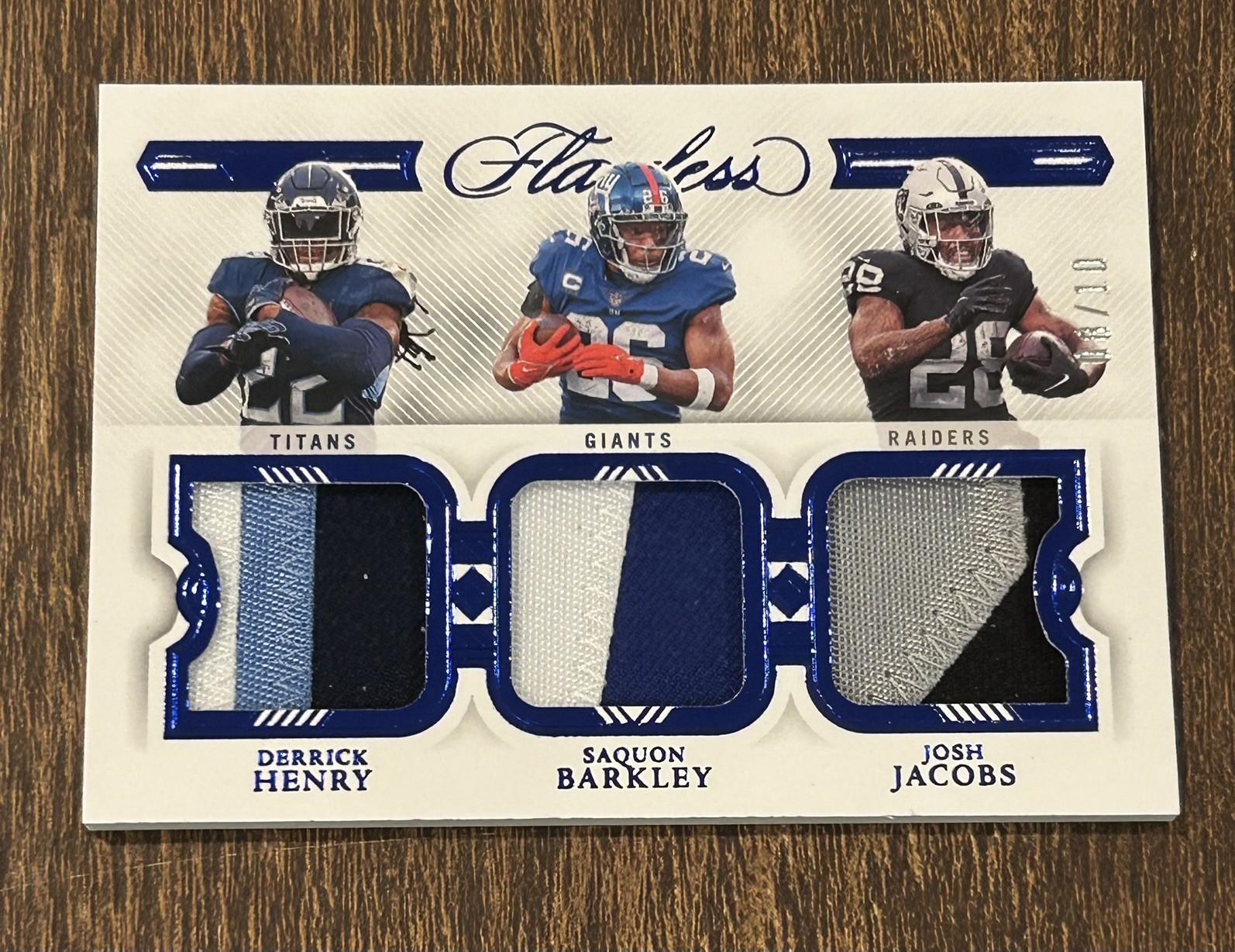 2022 Flawless Derrick Henry Josh Jacobs Saquon Barkley Triple Patches /10