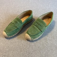 Sam Edelman Women's Size 7M Green Suede Kai Espadrille Flat Loafer Shoes