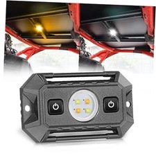 UTV Dome Light White and Amber, Aluminum IP68 Waterproof Amber/White White
