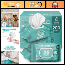 Extra Large Adult Wipes 8 x12 - Premium Moist Incontinence Bathing Wipes, 200