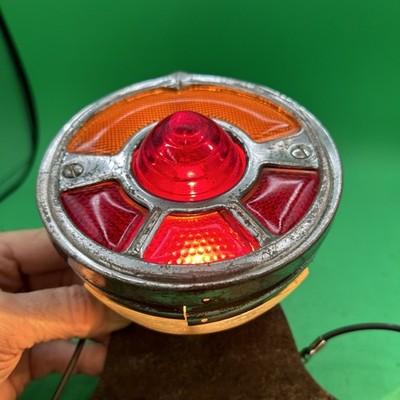 Hupmobile STAUB Art Deco Vintage Multicolor Tail Light W-License Bracket WORKS!!