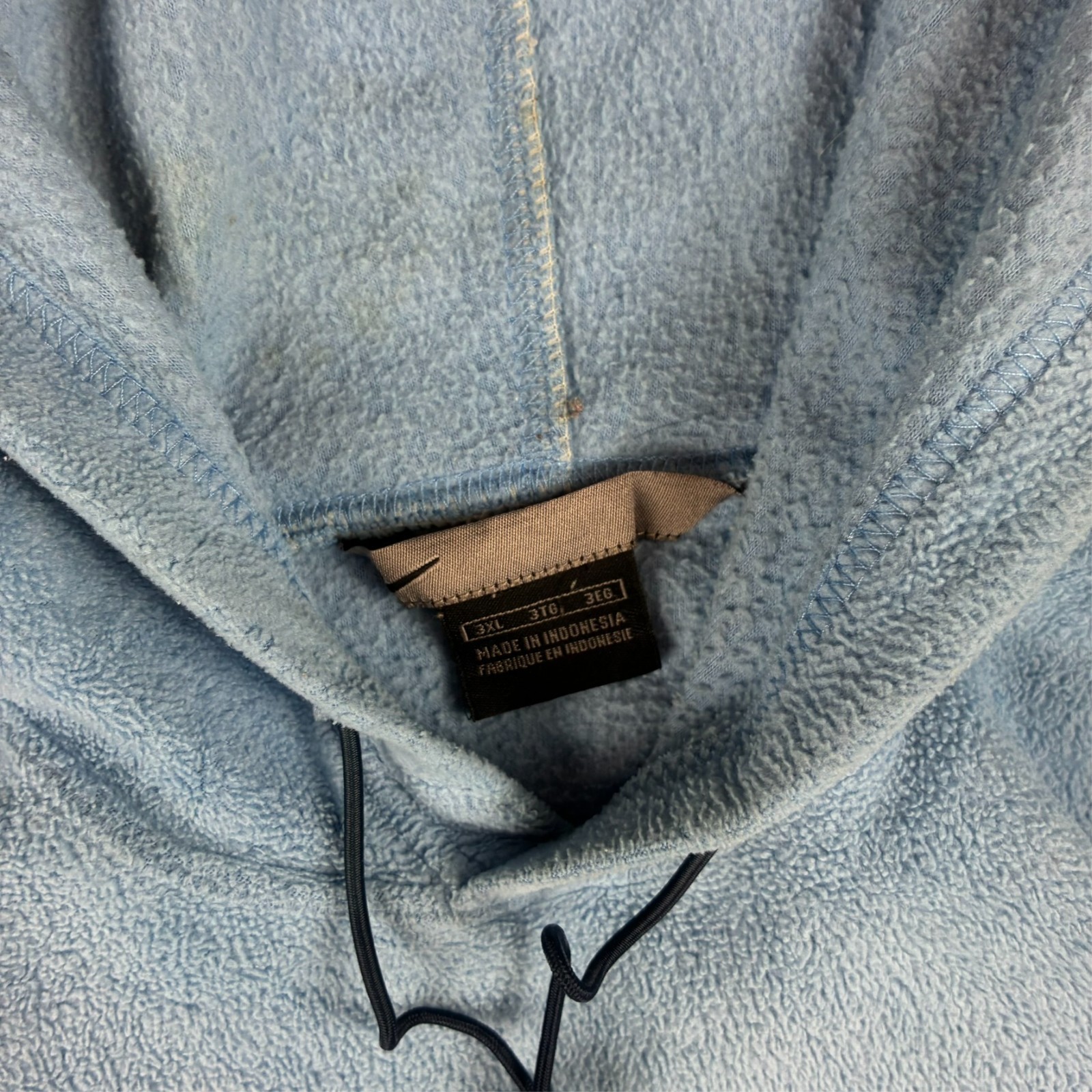 Vintage Nike 2000's Y2K Blue Spellout Swoosh Fleece Size 3XL Pullover Hoodie image 5