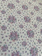 Vintage Floral Bedspread Pink Lilac & Blue Large Throw Fabric Crafting