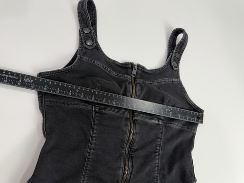 Diesel Zeppel Jogg Jeans Black Denim Front Zip  Jumpsuit Sleeveless V-Back M - Picture 17 of 19