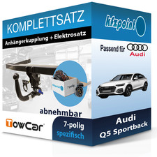 Für Audi Q5 Sportback 11.2020- TOWCAR Anhängerkupplung abnehmbar + 7polig E-Satz