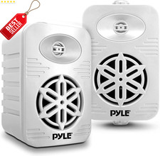 Indoor Outdoor Speakers Pair 300W Waterproof 4 Inch 2-Way Patio Boat White - US