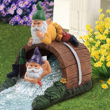 Decorative Downspout Extension, Cute Gnomes Gutter Diverter & Splash Block, Gard
