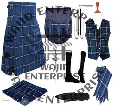 Scottish Handmade Men's 8 yard kilt With Accessories Multi Tartan Colors  Sizes