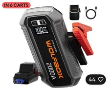 WOLFBOX Portable Car Jump Starter,2000A Battery Charger,SuperSafe Jump Box 2025
