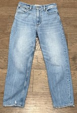 Womens size 25 Abercrombie The Mom Jeans High Rise Light Wash Straight