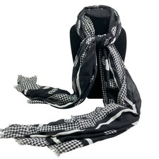 Black  White Houndstooth Polka Dot Fashion Scarf 72  X 27.25  