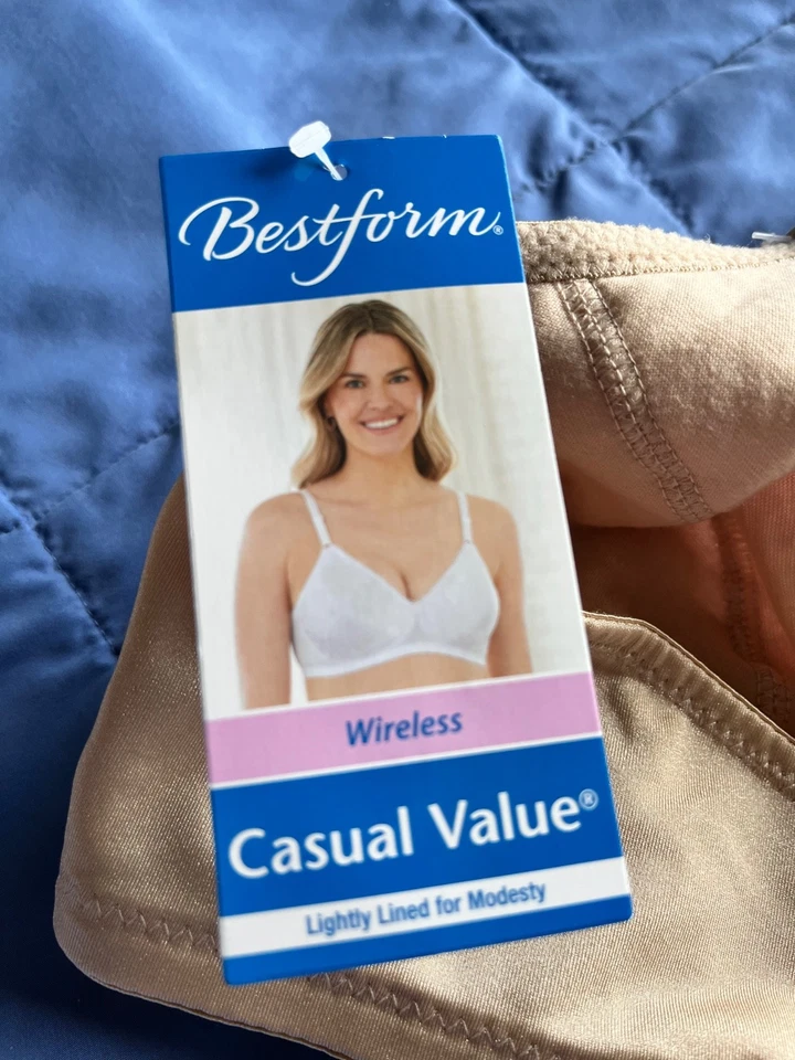 Bestform 38C Beige #5006222 Floral Jacquard Wireless Soft Cup Bra NWT - Image 4 of 4