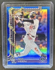 2025 Topps Holiday Zac Veen Chrome RC Blue Refractor Rookie #/199 Rockies