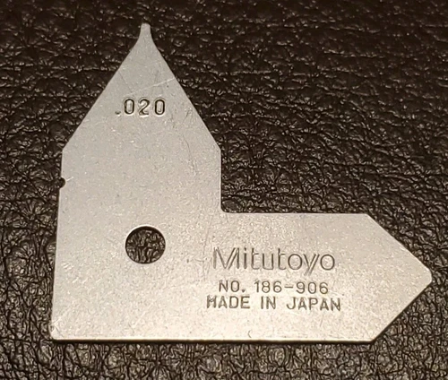 Mitutoyo No. 186-906 Radius Gage Size .020