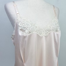 Vintage Vanity Fair Light Pink Lace Nylon Lingerie Camisole