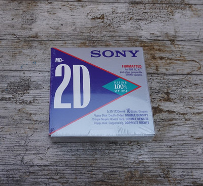 SONY MD-2D AF 5,25'' 130mm OVP Karton 10er Floppy Disc Neu und Unbenutzt