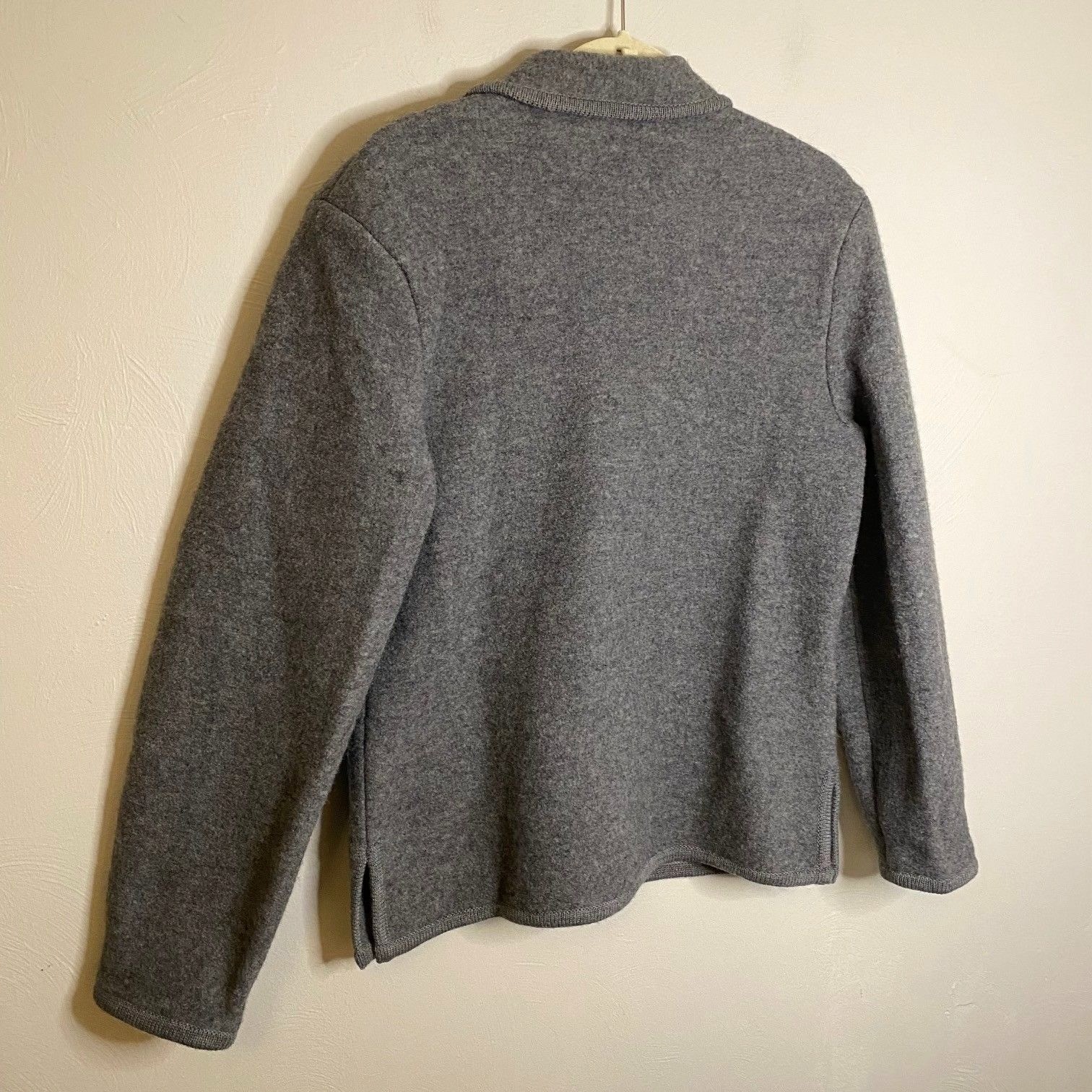 Talbots Gray Wool Jacket Sweater Shacket Pockets … - image 3