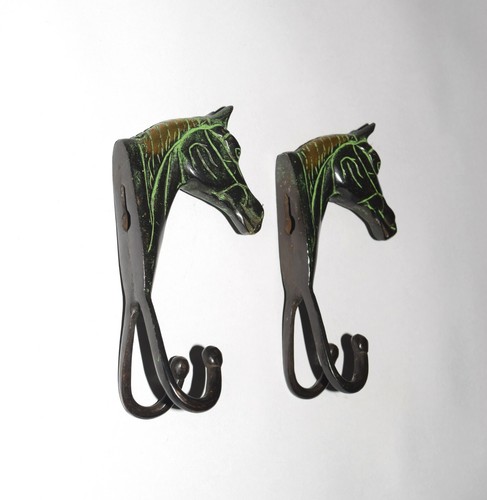 Brass Pony Hook Set Of 02 Pieces 2 In 1 Royal Horse Head Style Wall hook EK462 - Picture 7 of 10