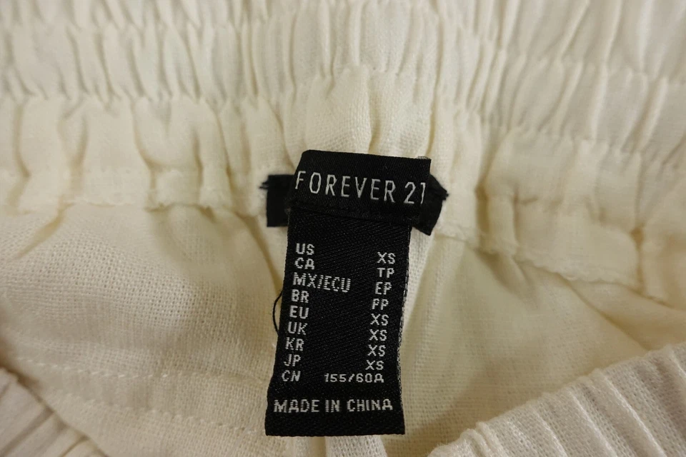 Pantalones Cortos Forever 21 Mujer Talla XS Crema Tiro Alto 7" Entrepierna Carga Nuevos con Etiquetas Foto 2 de 4