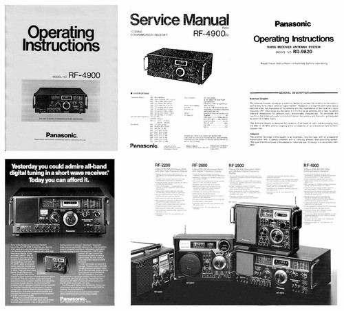PANASONIC RF-4900 OPERATING MANUAL + SERVICE MANUAL + BROCHURE - 32LB PAPER