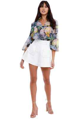 GINGER AND SMART Joy Blouse Silk Linen Floral Size 10 AU Preloved
