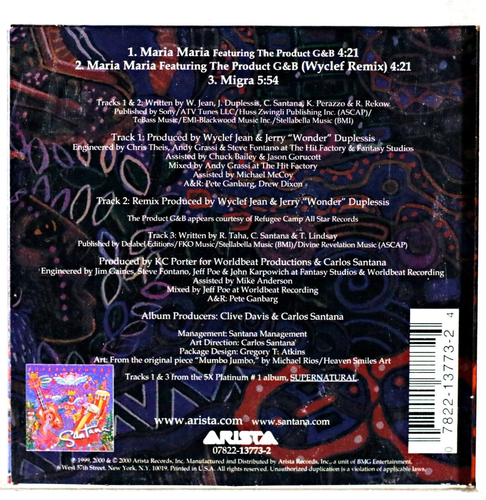 Santana - Maria Maria (CD 2000) - Picture 3 of 3