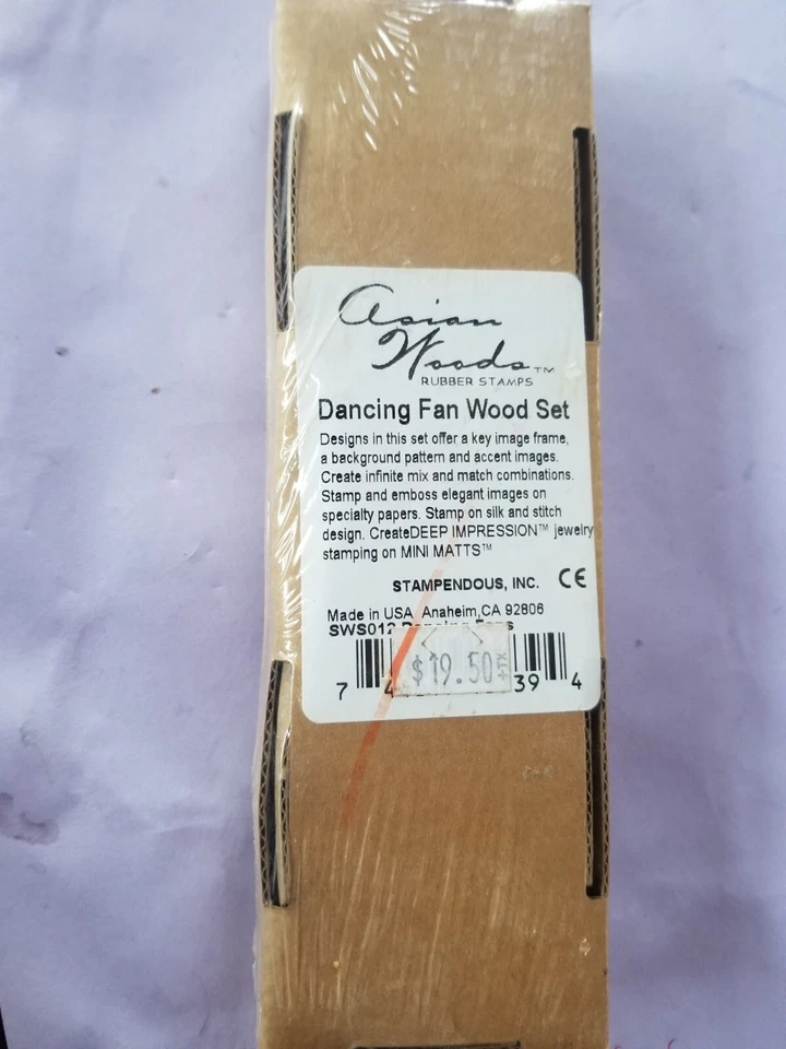 Estampillas montadas en madera de goma de madera asiática abanicos bailarines estampillas nuevas con etiquetas Foto 2 de 3