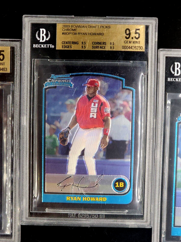 3x Lot 2003 Bowman Chrome #BDP138 Ryan Howard RC Rookie BGS 9.5 Gem Mint 3 Cards - Picture 3 of 8