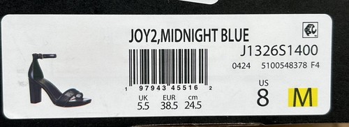 Naturalizer Joy2 Women’s Block Heel Sandals Size 7-8 Midnight Blue Ankle Strap - Picture 14 of 14