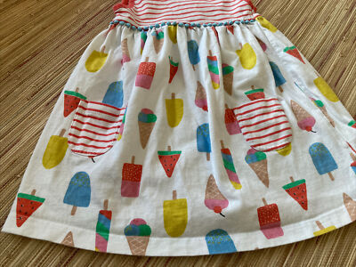 BABY BODEN 6-12 M Dress Ice Cream Popsickle Snap Sleeveless Cotton White  Red Poc | eBay