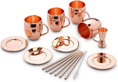13tlg Set Echtwerk Aperol Mule Kupferbecher Edelstahlkrug NEU R2729