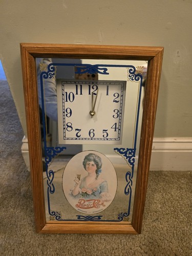 Vintage Pepsi Cola Wooden Victorian Mirror Wall Clock Soft Drink Collector