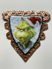 Grinch Pendant Handmade Grinch Pendant Glass Enameled Copper Christmas Jewelry
