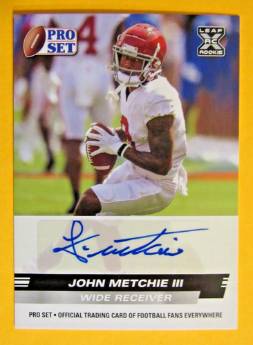 2022 Leaf Pro Set Draft John Metchie III Auto XRC Alabama Texans #PSA-JM1