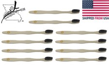 Brush Buddies Bamboo Toothbrush Charcoal Infused Soft Bristles, Eco-Friendly 10x