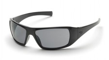 PYRAMEX GOLIATH SAFETY GLASSES BLACK FRAME WITH GRAY ANTI-FOG LENS SB5620DT