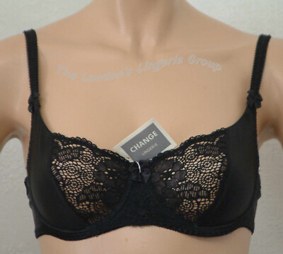 CHANGE 95% SEIDE, Halbspitze, Bügel, Balconette BH SET, 34B + SLIP S, schwarz,