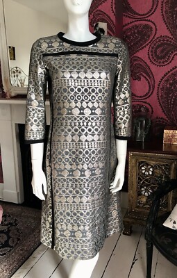 BNWT MAX MARA WEEKEND Shift Dress Pale Gold Brocade Size XS/S EU 38 IT 42