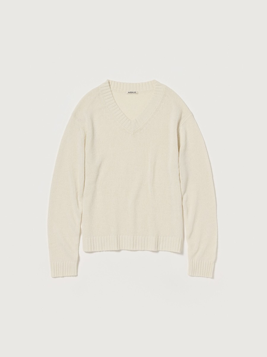 トップス AURALEE 25SS SUMMER CASHMERE V-NECK 4 ASK availability First)AURALEE SUMMER CASHMERE KNIT V-NECK P/O new
