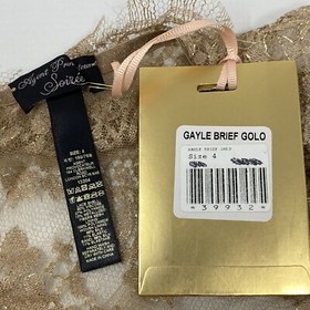 Agent Provocateur Gayle SOIREE Gold Brief AP4 Large NWT $560