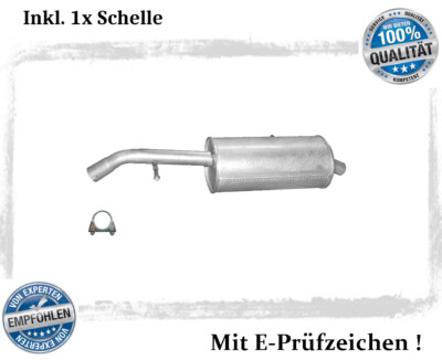 Endschalldämpfer für Citroen C2, C3 I 1.4 HDI, 1.6 Auspuff Endtopf Schelle Neu