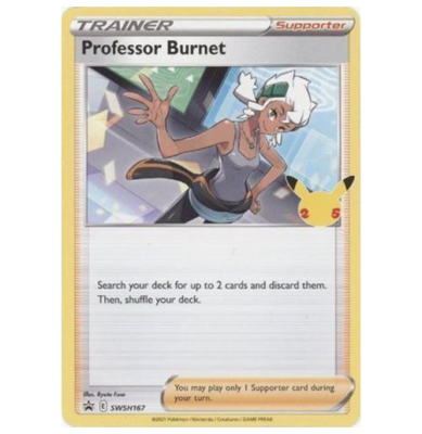 Pokémon TCG Professor Burnet SWSH167 25th Anniversary Black Star
