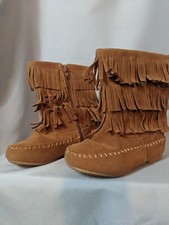 Children Size 9 Brown Moccasin Style Kids Boots "Shoes of the Soul" Brand