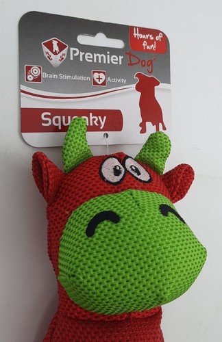 Premier Dog Squeaky Plush Strong Pet Fetch Toy Red - Picture 3 of 7