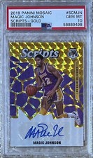 2019 PANINI MOSAiC SCRIPTS GOLD AUTO /25 MAGIC JOHNSON PSA 10